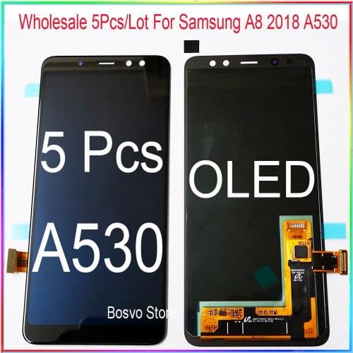 Wholesale 5 Pcs/Lot OLED for Samsung A8 2018 A530 LCD screen display with touch assembly OLED