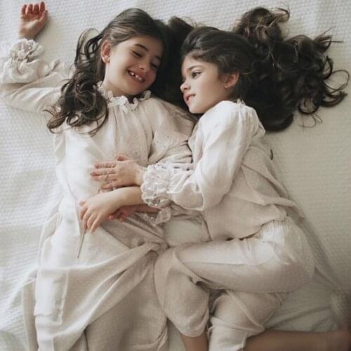 2020Summer Childrens 60 Rayon Satin Reactive Printing Girls Leisure Pajama Set Kids Christmas Pajamas Quality Girls Pajamas