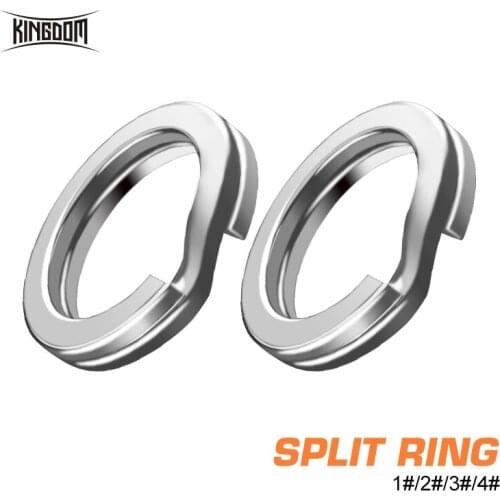 Kingdom 10pcs Stainless Steel Split Ring High Quality Strong Strengthen Solid Ring Lure Connector Crankbait Fishing Accessories