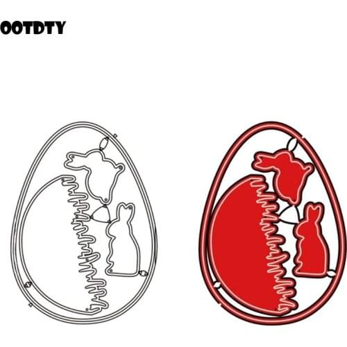 Happy Easter Bunny Metal Cutting Dies Stencil Scrapbooking DIY Album Stamp Paper Card Embossing Decor Craft New Dies for 2021