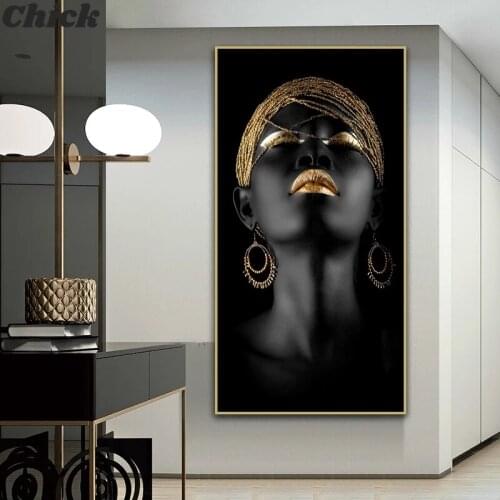 Modern Art Canvas Painting African Black Woman Posters And Prints Scandinavian Wall Art Pictures For Living Room Home Decoration