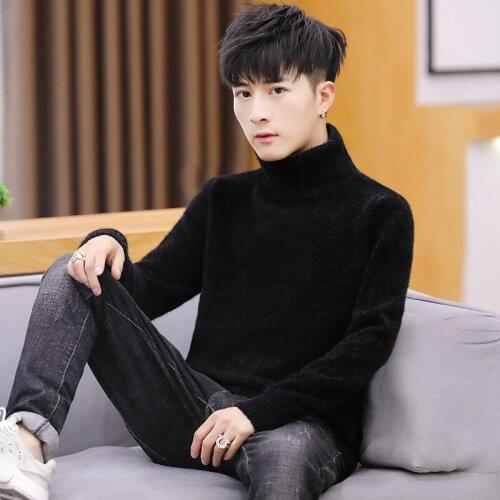 Thickened Mens Sweater Khaki Black Coffee Dark Green Thickened LONG SLEEVE WINTER Casual Pullovers Turtleneck Sweater Men