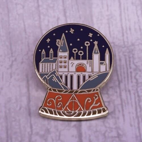 Magic castle crystal ball brooch