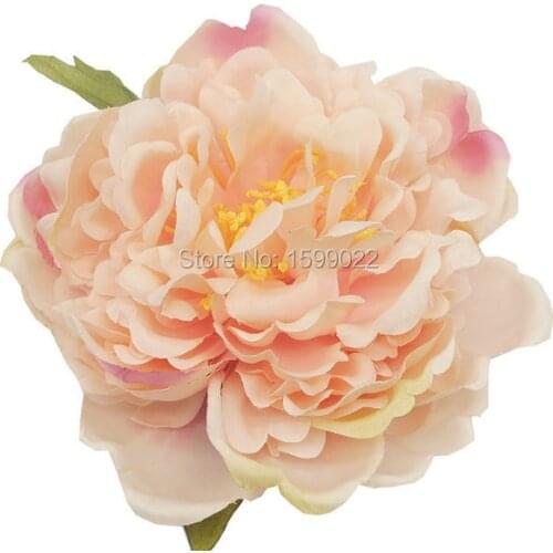 5.9inch Retro Blush Pink Jumbo Peony Flower Hair Clip Barrette Female Accessories Wedding Party Hairpiece Festival Prom Headwear