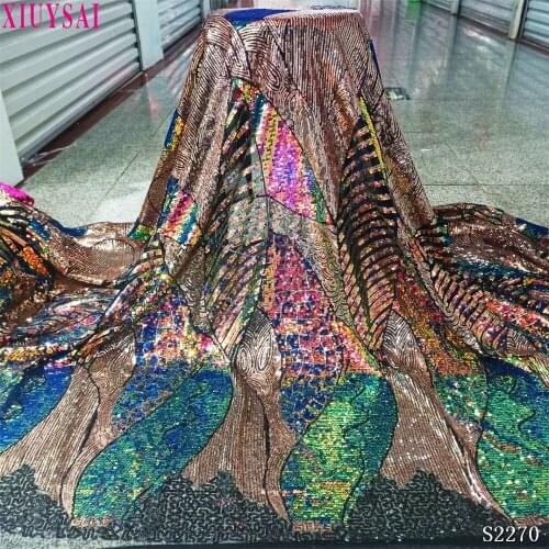 African Lace Embroidered Fabric Nigerian Sequins Lace Fabrics 2021 High Quality Lace French Lace Fabric For Women Sew