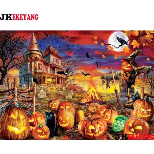 5D Diy diamond painting Halloween pumpkin Diamond Mosaic sale Rhinestone Embroidery cross stitch Y4346