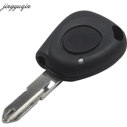 Jingyuqin 30pcs Remote Control Car Key Case Shell For Renault Megane Scenic Clio 1 Button Uncut Light groove Blade