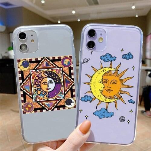 Funny Sun Moon Smile Face Case for iPhone 12 Mini 11 Pro Max SE 2020 8 7 6 6S Plus 10 X XR XS Phone Cases 12Pro 11Pro Back Cover