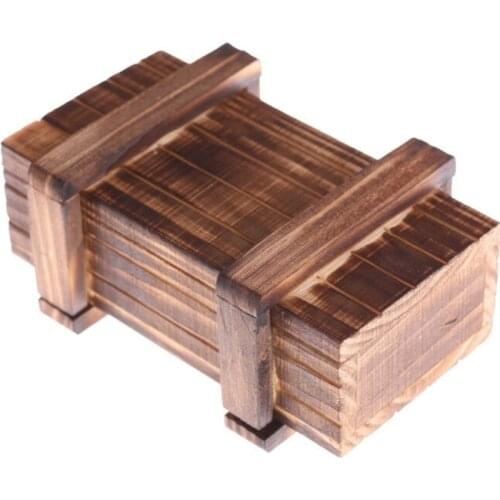 Wooden Box Secret Puzzle Holder Adult Money Card Gift Box Compartment Secret