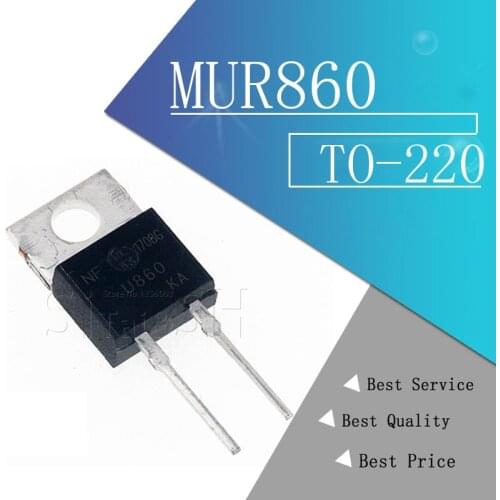 10pcs/lot MUR860 U860 MUR860G TO-220 8A/600V ultrafast recovery diode new original