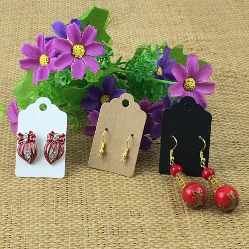 Hotsale 200Pieces/Lot 5x3cm Earrings Dispaly Fashion Jewelry blank Card Organizer Tags DIY pure Earring Stud Packing Card