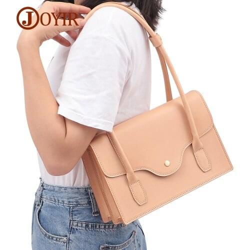 JOYIR Genuine Leather Shoulder Bags for Women Fashion Designer Handbags Fashion Top-handle Bag Female 2020 Casual Tote