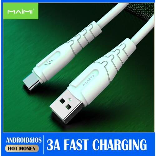 Maimi 3A USB Type C Micro Lightning Cable for Huawei iphone Supercharge 40W Fast Charging USB-C Charger Cable for Phone Cord