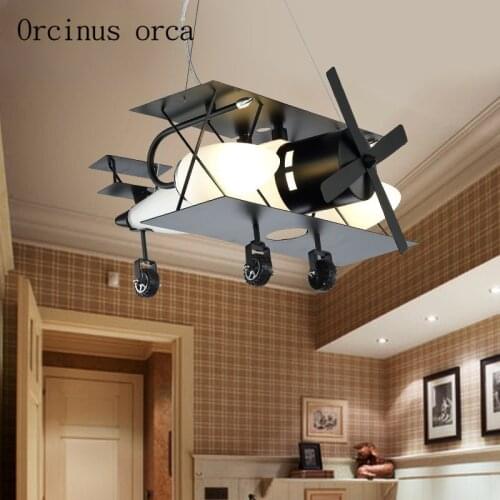 Mediterranean lighthouse chandelier boy bedroom childrens room European blue iron LED pendant lamp free shipping