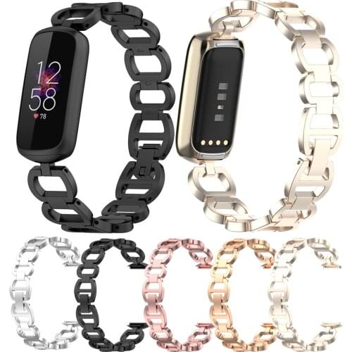 Essidi Stainless Steel Band Chain For Fitbit Luxe Metal Watch Wrist Strap Loop For Fitbit Luxe Bracelet Correa