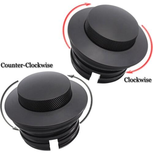 Motorcycle Pop Up Gas Cap Fuel Cap Tank Cover Screw-In For Harley Big Twin Sportster XL Dyna Softail Touring R&L Side Black