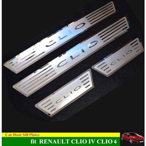 NEW CLIO IV CLIO 4 Car Door Sill Cover Stainless Steel Scuff Plate Door Sill Cover Trim FOR RENAULT CLIO 2016-2019