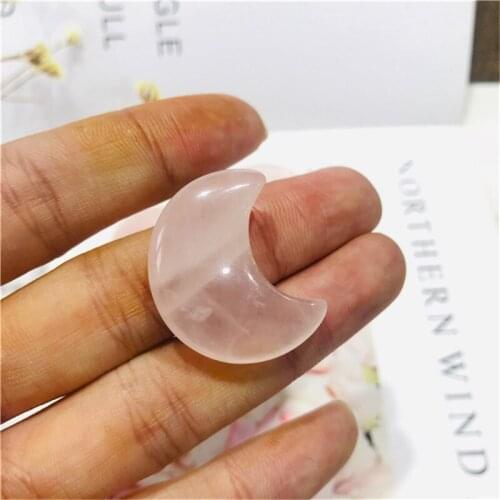 Natural polished gemstone mixed material carving moon folk crafts crystal healing stone for gifts