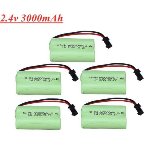 2.4v 3000mah NiMH Battery For Rc toys Car Tanks Trains Robot Boat Gun Ni-MH AA 2800mah 2.4v Rechargeable Battery 1pcs to 5pcs