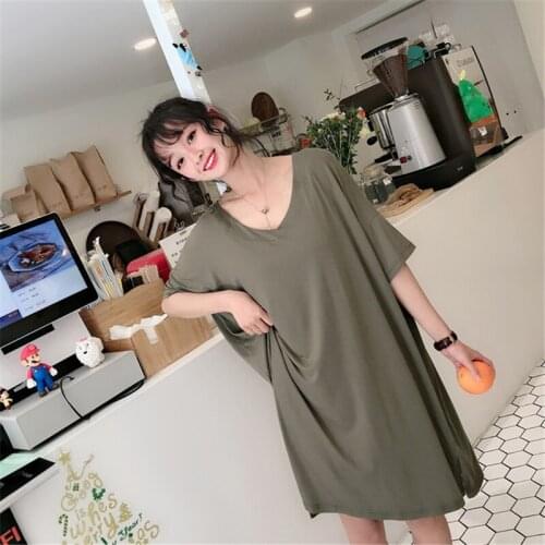 Plus size nightdress thin loose modal nightdress female split skirt plus fat pregnant women dress soft and skin-friendly пижама