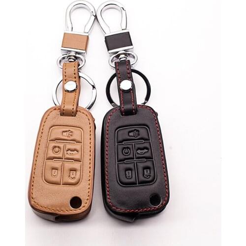 2017 Latest Genuine Leather Car Key Cover Case Shell Bag For Chevrolet CRUZE CAPTIVA CHEVY XL EPICA camaro AVEO CAVALIER sail