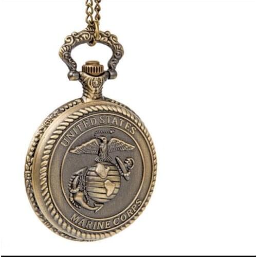 New Fashion quartz united states marine corps Bronze antiques mens gift pocket watches