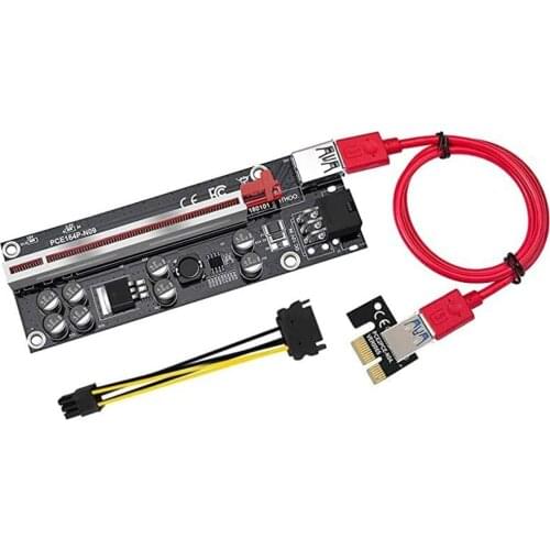 30/50pcs VER009S Plus PCI-E Riser Card PCI Express 1X to 16X USB 3.0 Cable SATA to 6Pin Connector for Graphics Video Card