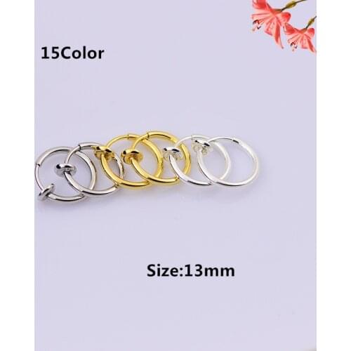 50pcs Hot Fashion Lip Piercing Fake Nose Ring 15Color Nose Rings Fake Piercing 13mm Labret Piercing Nose Clip Earrings Jewelry