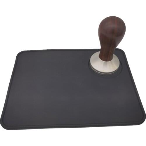 Food Grade Silicone Rubber Espresso Mat Holder Home Office Anti-slip Square Coffee Powder Pressing Pad Grinding Rest