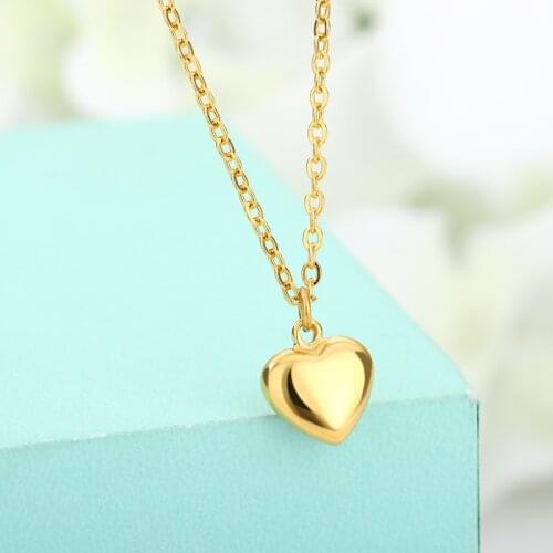 Simple Fashion Stainless Steel Pendant Peach Heart Clavicle Necklace Chain Necklace Heart-Shaped For Women Pendant Jewelry Gift