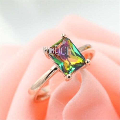 Adjustable Size Exquisite Ring Cubic Zirconia Rose Gold CZ Gem Jewelry Ladies Luxury Wedding Ring Jewlery for Women C24