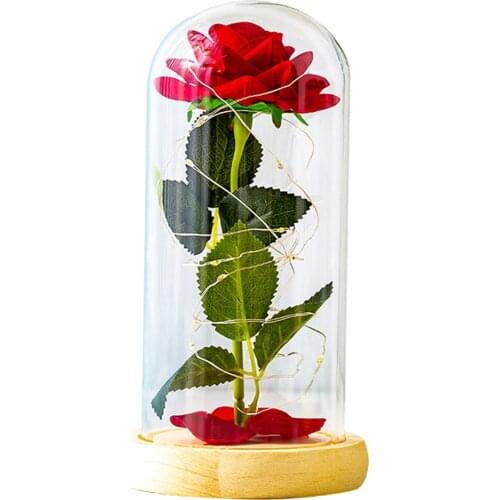 Romantic Eternal Rose Light Up Preserved Valentines Fresh Roses Lights Gift