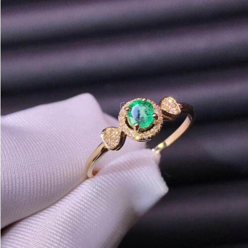 Luxury Female Green Crystal Open Ring Charm Gold Color Thin Engagement Ring Dainty Bride Round Zircon Wedding Rings For Women