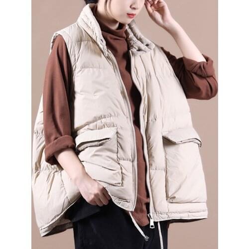 SEDUTMO Winter Oversize Duck Down Vest Women Short Pocket Jackets Waistcoat Spring Casual Puffer Jacket Slim Parkas ED1482
