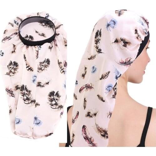 9 Colors Bonnet Women Satin Silk Bonnet Sleep Night Cap Head Cover Bonnet Protect Hair Shower Cap Bathing