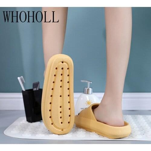 Couple Home Soft Slippers Thick Sole Non-slip EVA Indoor Shoes Flat Slides Men Women Beach Ourdoor Light Flip Flops Plus Size 45
