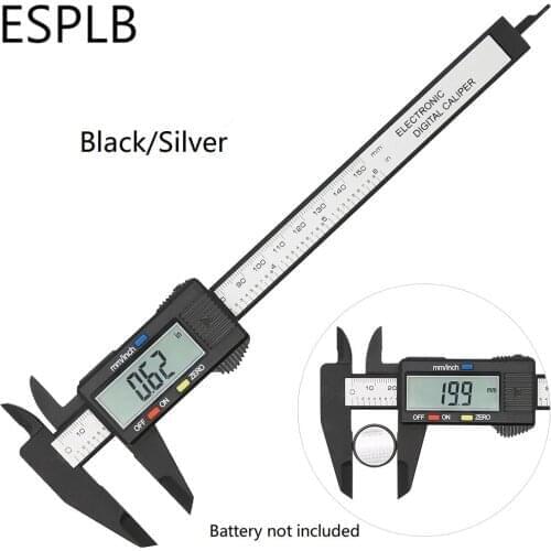 ESPLB 150mm Plastic Vernier Caliper 6 inch LCD Screen Electronic Digital Caliper Carbon Fiber Millimeter Conversion Calipers