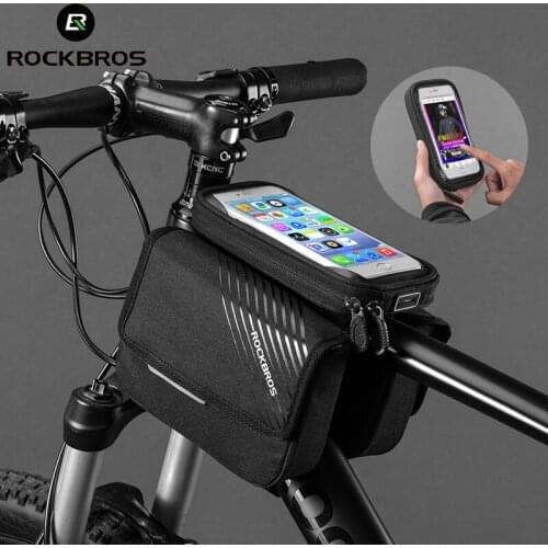 Rockbros Bag 6.0 inch Touch Screen Bike Phone Pouch Waterproof Bike Saddle Bag Cycling Phone Case Bike Bicycle Accessories