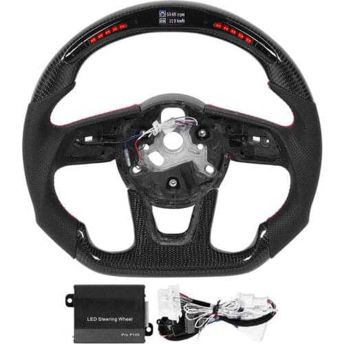 Steering Wheel LED Shift Lights Display Carbon Fiber Steering Wheel Fit for Audi B9 A3 A4 A5 S4 S5 RS3 RS4 RS5 2017