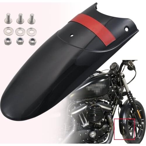 Motorcycle Front Fender Extender Gloss Black ABS Plastic Mudguard Extension For Harley Sportster XL883 XL1200 Dyna Street Bob