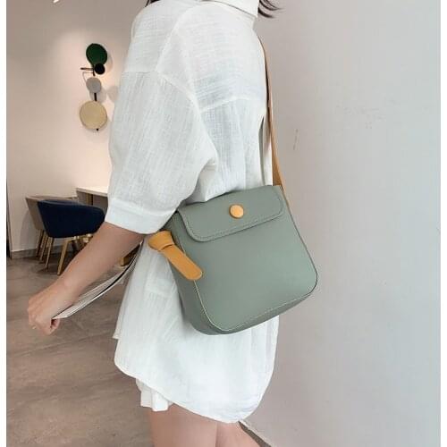 Women Shoulder Bag Imitation Leather Fashion Ladies Diagonal Bag Lightweight Youth Girl Daily Crossbody Bags Green Simple Style
