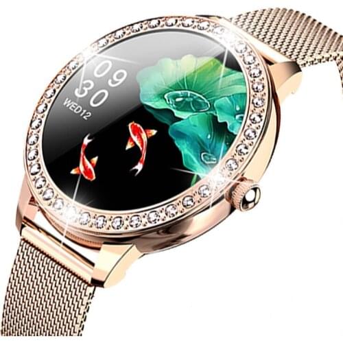 GEJIAN New Diamond Girl Smart Watch Women For Xiaomi Huawei ios Phone GPS Motion Trajectory Heart Rate Ladies smartwatch Woman