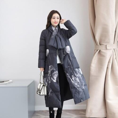 Womens Autumn Winter Coat Women Clothes 2020 Korean Vintage Long Warm White Duck Down Female Jacket Abrigos ZT4465