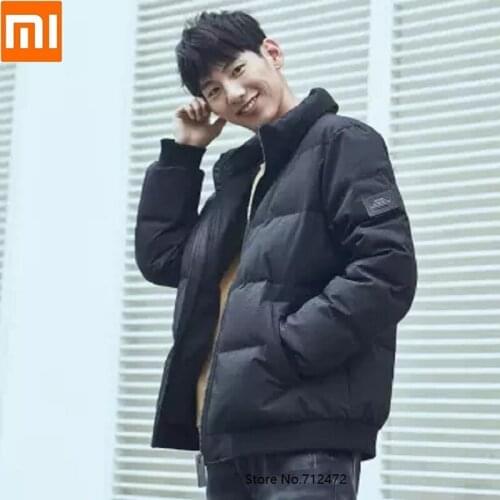 Youpin Winter fashion man Standing collar Leisure Printing down jacket 90% white duck down Waterproof Warm Coat male vercoat