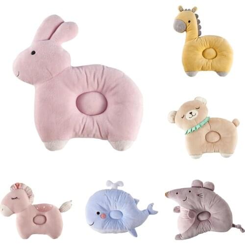 1Pcs Baby Newborn Pillows Lovely Animal Pattern Baby Shape Pillow Anti-rollover Baby Headrest Pillow Pad