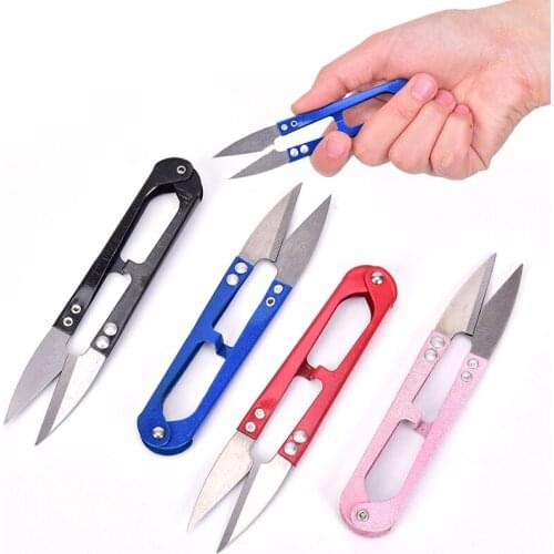 1Pcs Multicolor Trimming Sewing Scissors Nippers U Shape Clippers Yarn Stainless Steel Embroidery craft Scissors Tailor