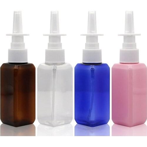 10pcs/lot 50ml colorful PET Square Plastic Bottle Spray Bottle Cosmetic Bottles Direct Refillable Bottles