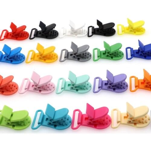 150Pcs/lot 25mm Baby Pacifier Clips Multicolor Plastic Baby Soother Holder Infant Pacifier Nipples Holder Clamp Toy Wholesale