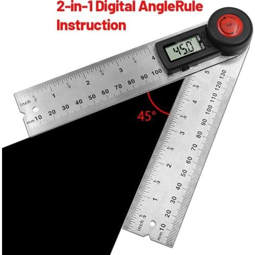 2 in 1 0-130mm Digital Meter Angle Inclinometer Angle Digital Ruler Electron Goniometer Protractor Angle finder Measuring Tool