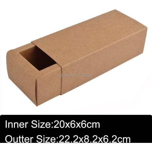 20PCS 22.2x8.2x6.2cm kraft drawer box Craft Gift Handmade Soap Packaging Paper Boxes custom